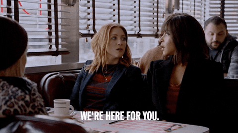 Here For You Friends Speaking In Unison GIF