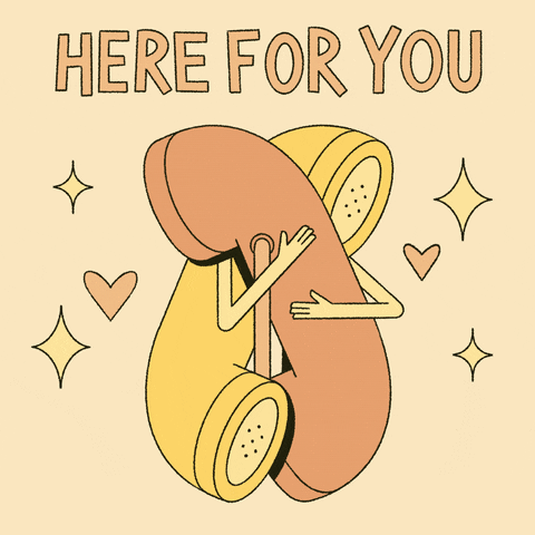 Here For You Hugging Cartoon Phone GIF