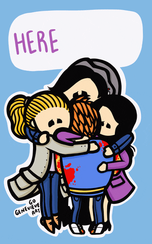 Here For You Hugging Friends Animation GIF