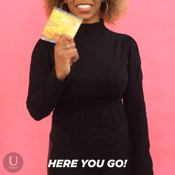 Here You Go Giving Out Feminine Napkin GIF