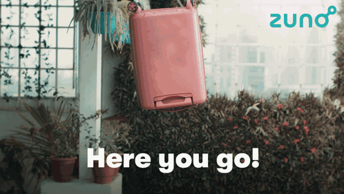 Here You Go Throwing Suitcase Out GIF
