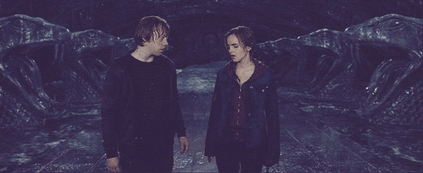 Hermione And Weasley Sharing Passionate Kiss GIF