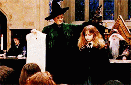 Hermione Granger Wearing Sorting Hat GIF