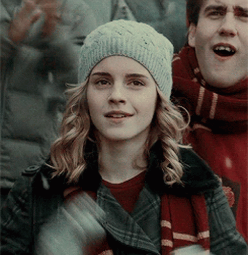 Hermione In Gryffindor Outfit Clapping GIF