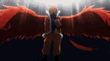 Hero Academia Hawks Flying In Red Wings GIF