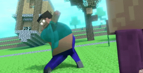Herobrine Character Twisting Hips Minecraft GIF