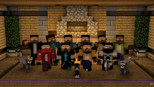 Herobrine Minecraft Character Line Up GIF
