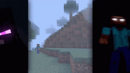 Herobrine Scary Empty Laser Eyes Minecraft GIF