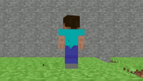 Herobrine Turning Around Empty White Eyes GIF
