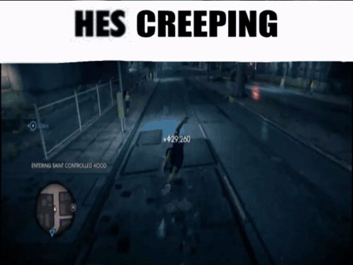 Hes Creeping Video Game Screenshot