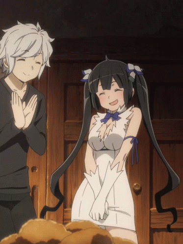 Hestia Danmachi Bell Cranel Shy GIF