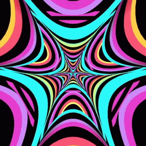 Hexeosis Geometrical Colorful Optical Illusion GIF