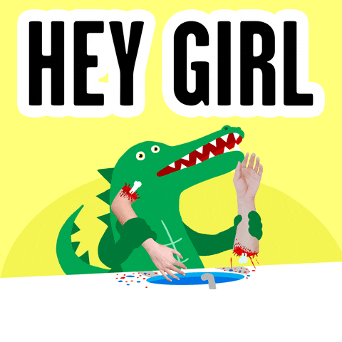 Hey Girl Animated Crocodile GIF