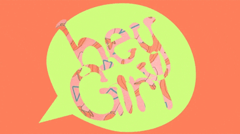 Hey Girl In A Speech Bubble GIF