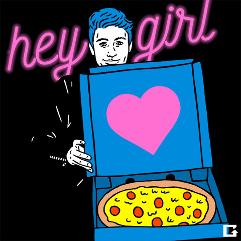 Hey Girl Man With Box Of Pizza GIF