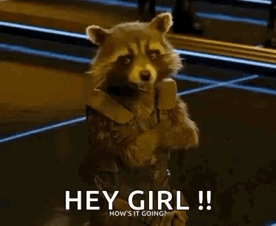 Hey Girl Rocket Raccoon Winking GIF