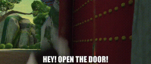 Hey Open The Door Panda GIF