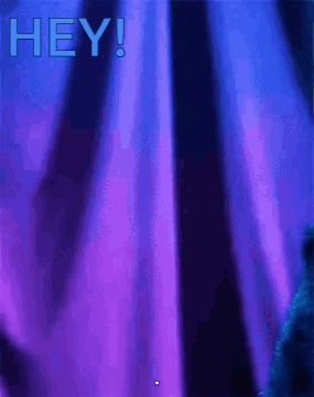 Hey Text on Blue and Purple Background