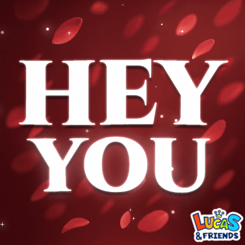 Hey You Text on Red Background