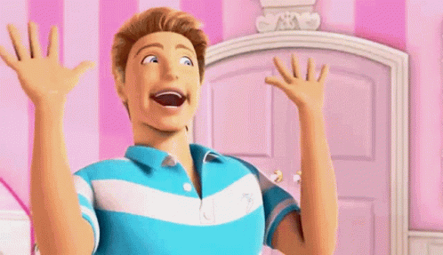 Hi Barbie Excited Ryan Holding Hands GIF