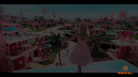Hi Barbie Waving Rooftop Dreamland GIF
