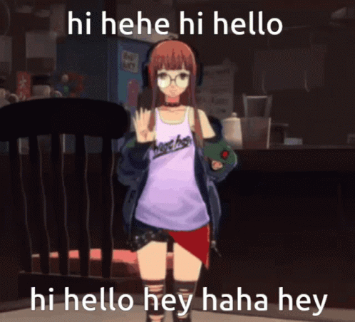 Hi Meme Futaba Sakura Waving GIF