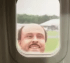 Hi There Waving On Plane Window GIF