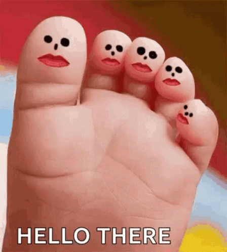 Hi There Funny Finger Toes GIF