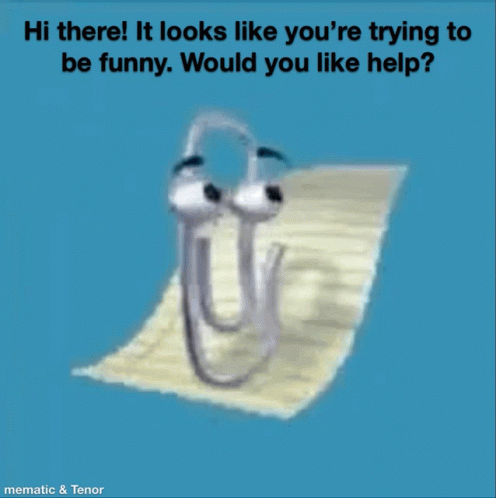 Hi There Cartoon Clippy GIF