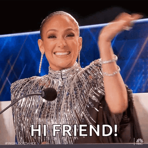 Hi There Friend Jennifer Lopez Waving GIF