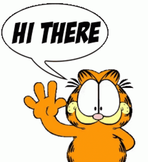 Hi There Garfield Waving GIF