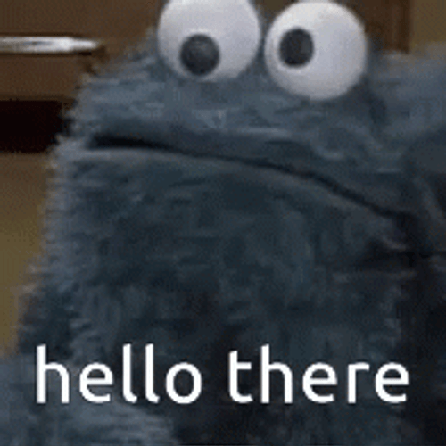 Hi There Startled Cookie Monster  GIF
