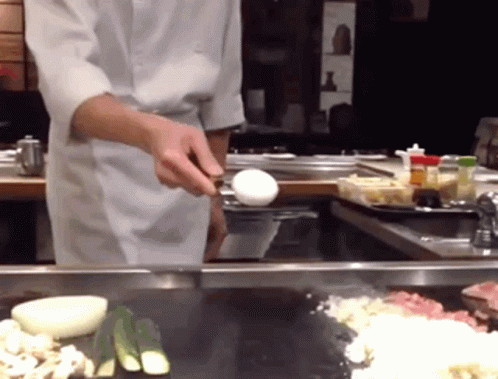 Hibachi Chef Egg Art GIF