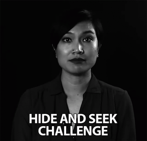 Hide And Seek Challenge Monochromatic Lady GIF