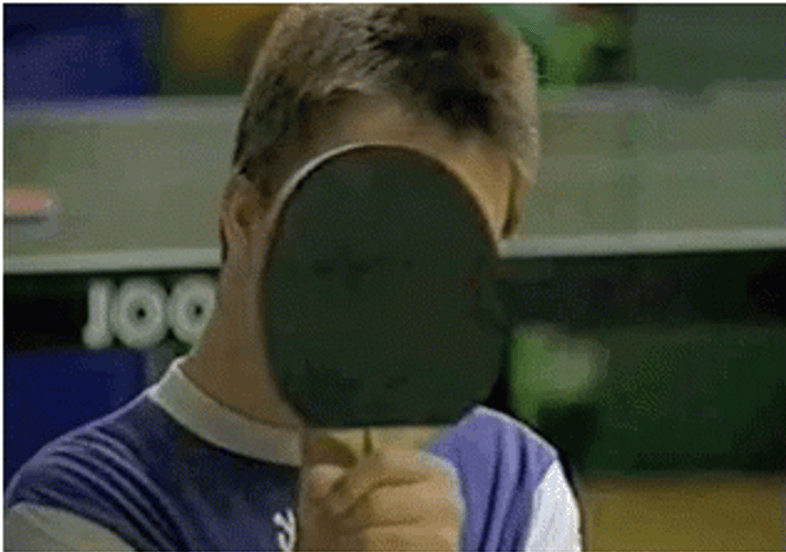 Hiding From Ping Pong Racket GIF