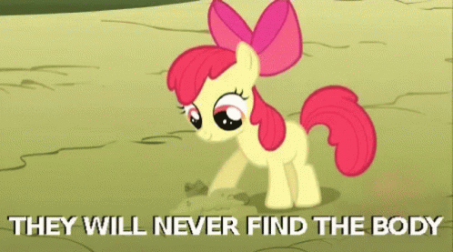 Hiding Meme My Little Pony Apple Bloom Burying GIF