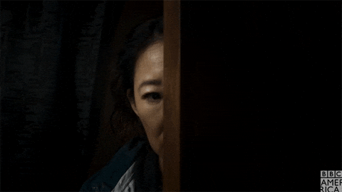 Hiding Meme Sandra Oh Peeking GIF
