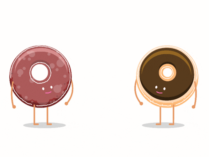 High Five Cartoon Doughnuts GIF 