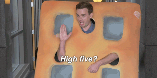 High Five Chex Mix Pretzel Guy GIF