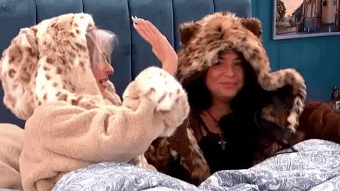 High Five Fur Coat Ladies GIF
