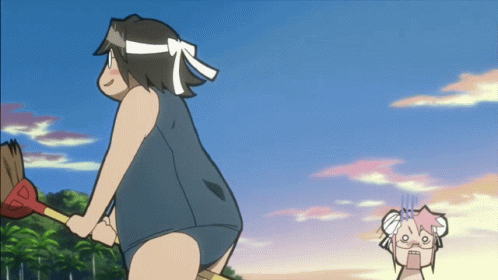 Highschool Of The Dead Wierd Action With The Broom GIF