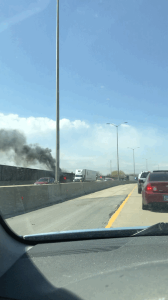 Highway Car On Fire GIF