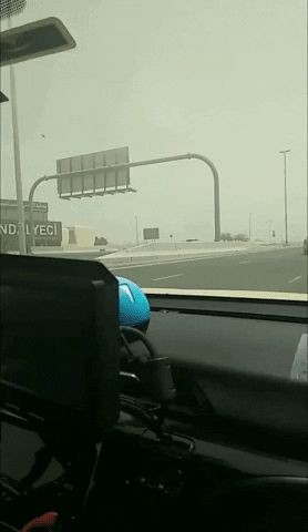 Highway Driving Dust Storm Reduced Visibility GIF