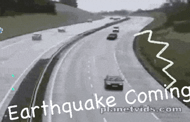 Highway With Cars Earthquake Coming