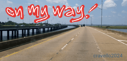 Highway With On My Way Text GIF