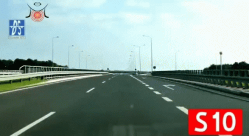 Highway With S10 Sign GIF