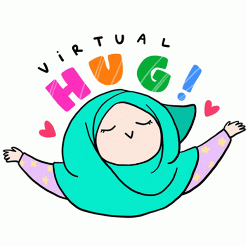 Hijab Woman Virtual Hug GIF