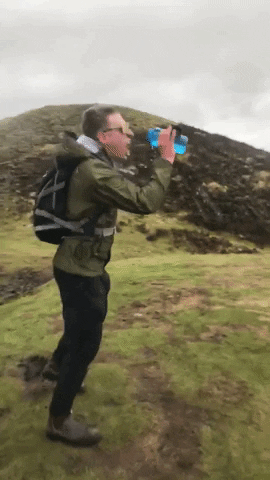 Hiker On Windy Outdoors GIF
