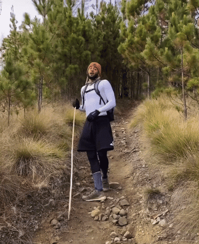 Hiking Backwards Falling Mishap GIF