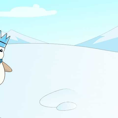 Hiking Pudgy Penguin Falling Down GIF